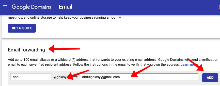 setting up custom email on a google domain